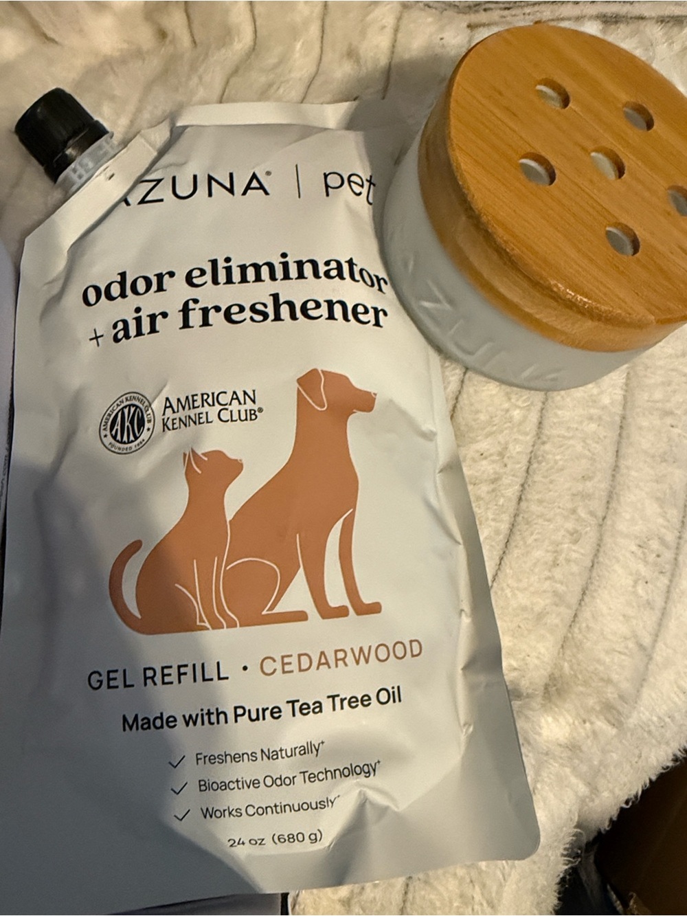 Azuna Pet Cedarwood Gel Refill Odor Eliminator + Air Freshener - Cedar wood